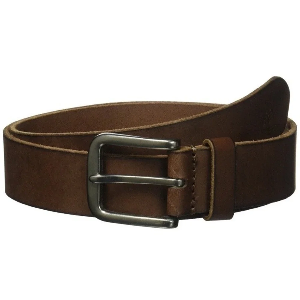Timberland Men's 35mm Classic Buckle Jean Leather Belts Dark Brown 34